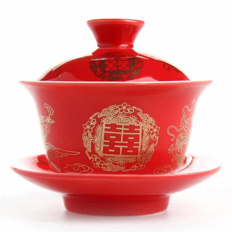 新款婚礼敬茶杯套装结婚庆敬茶杯结婚对杯盖碗茶具套装婚庆红色奉|msdalam kategori pinggan mangkuk, set teh, mangkuk sup - dari Buy2taobao.com untuk memberikan perkhidmatan ejen Taobao profesional membeli