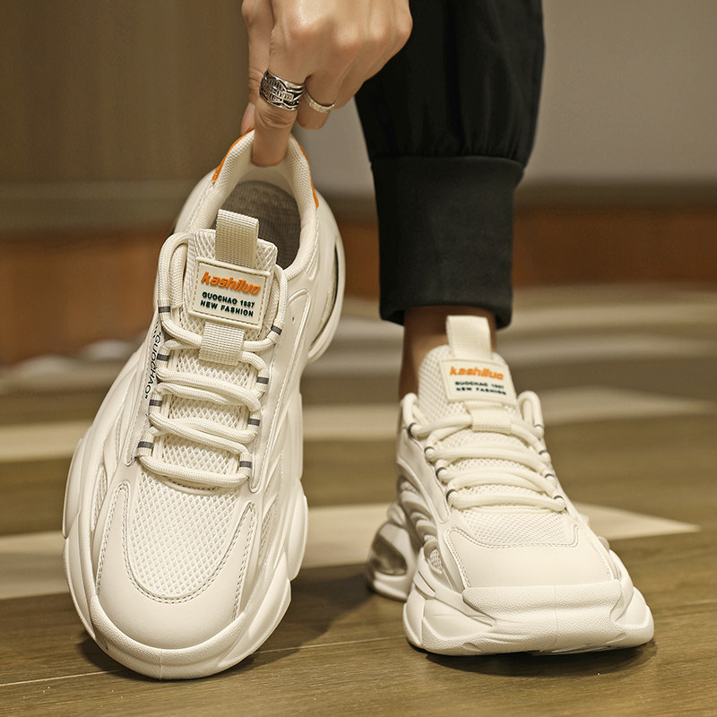 夏季透气老爹鞋男款2024新款软底运动网面鞋子男士潮鞋夏天百搭潮