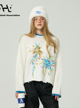 AHA爱侈艾·【艾米陆柯燃同款】闪亮烟花圆领秋冬针织衫套头毛衣