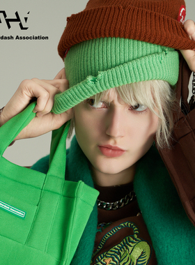 AHA爱侈艾·简约运动风胶标百搭针织休闲弹力新款手拿包小布包