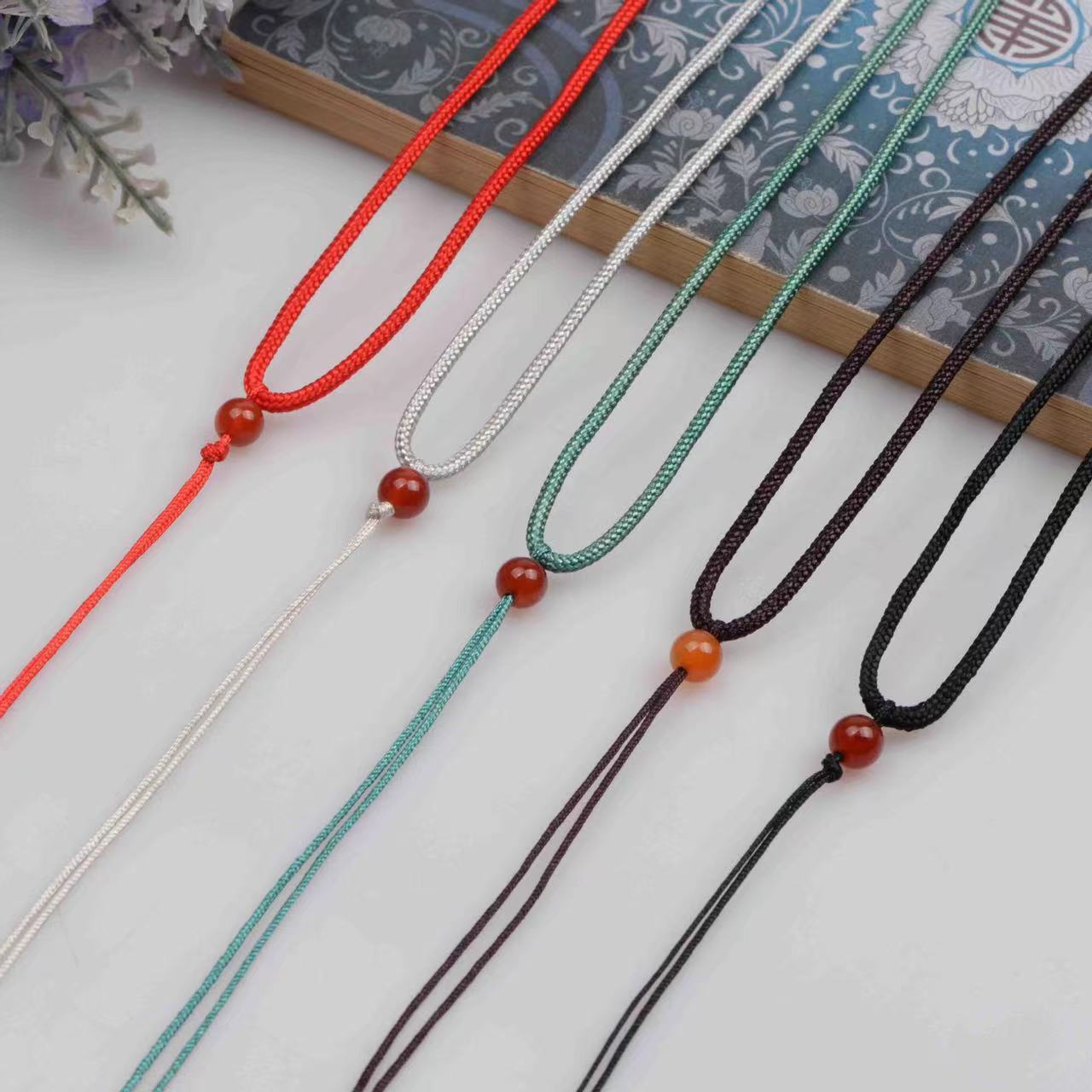 【买就送】手工编织翡翠吊坠挂绳玉佩平安扣项链绳男女可调节挂绳