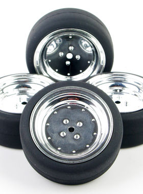 4Pcs 1/10 PP0107+PP0338橡胶轮胎 适用HSP HPI  RC公路漂移车