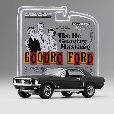 现货 1/64绿光 Greenlight 合金汽车模型 1968年福特野马 Coupe