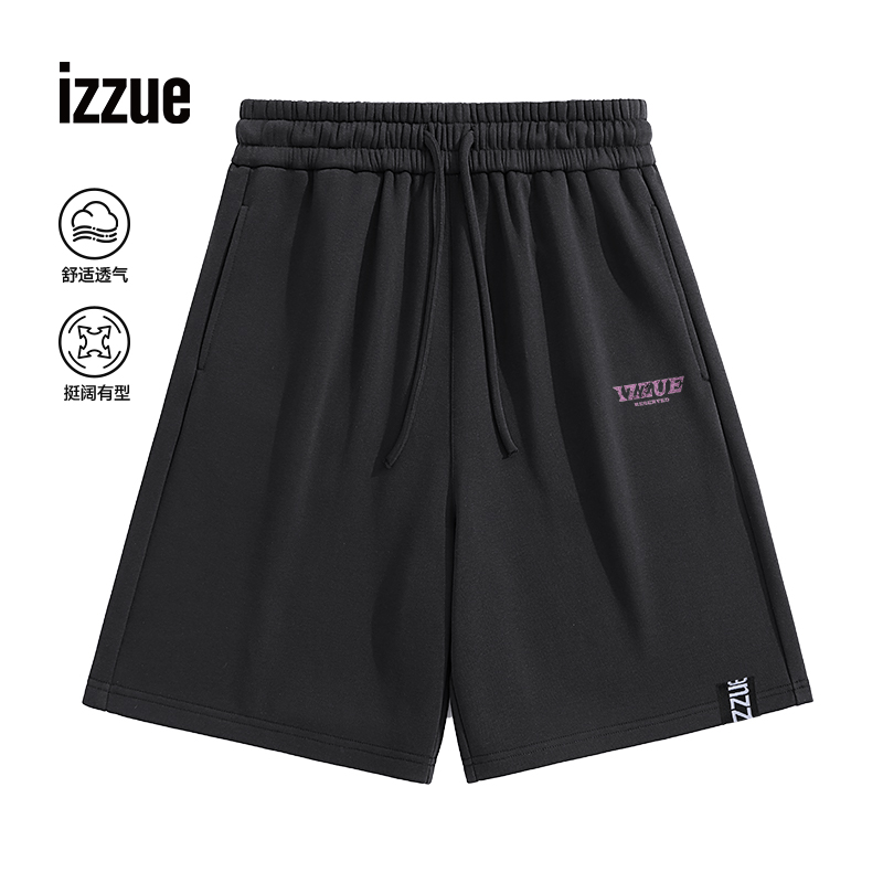 i.t izzue运动短裤男美式高街五分裤潮牌夏季字母裤子男款大裤衩B