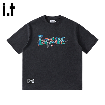 itizzue美式蜡染情侣款短袖T恤