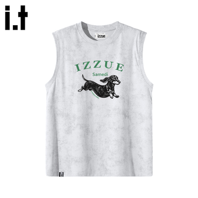 itizzue美式复古蜡染背心男女款