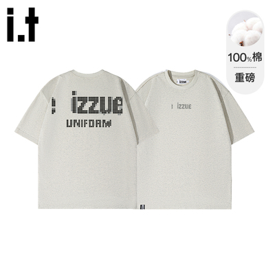 it izzue新款T恤男女装2025夏季时尚潮牌像素风潮牌纯棉多色短袖A