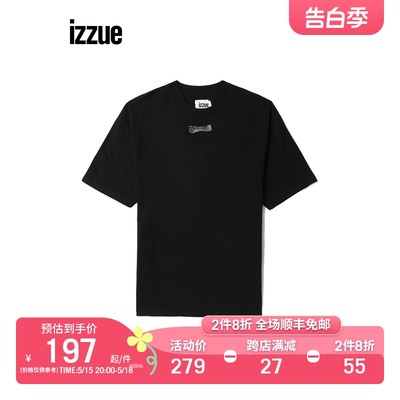 izzue短袖T恤潮流设计感印花