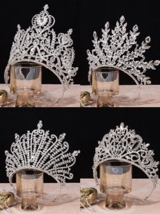 优雅高贵选美皇冠后冠颁奖典礼佳丽头饰生日发箍婚纱年会礼服配饰