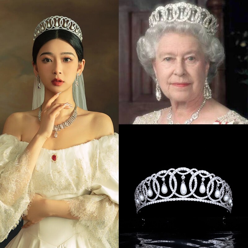 欧美风锆石新娘皇冠大气婚纱头饰