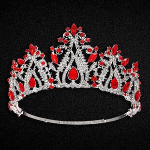 王冠世界小姐选美皇冠新娘走秀王冠可调节皇冠发饰品桂冠高档圆冠