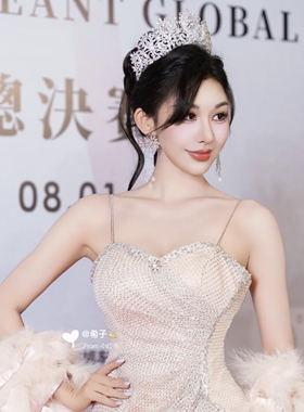 选美大赛皇冠新娘头饰华丽大皇冠模特走秀晚宴礼服王冠婚纱配饰