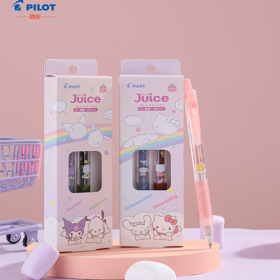 日本PILOT百乐果汁笔三丽鸥2nd新品限定款库洛米凯蒂猫中性笔黑笔0.5考试笔