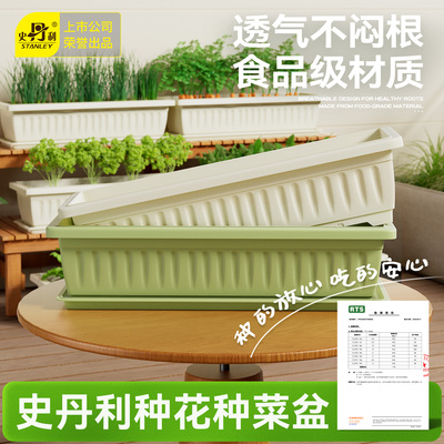 史丹利阳台蔬菜塑料种菜盆花盆长方形家庭特大种植箱加厚室内专用
