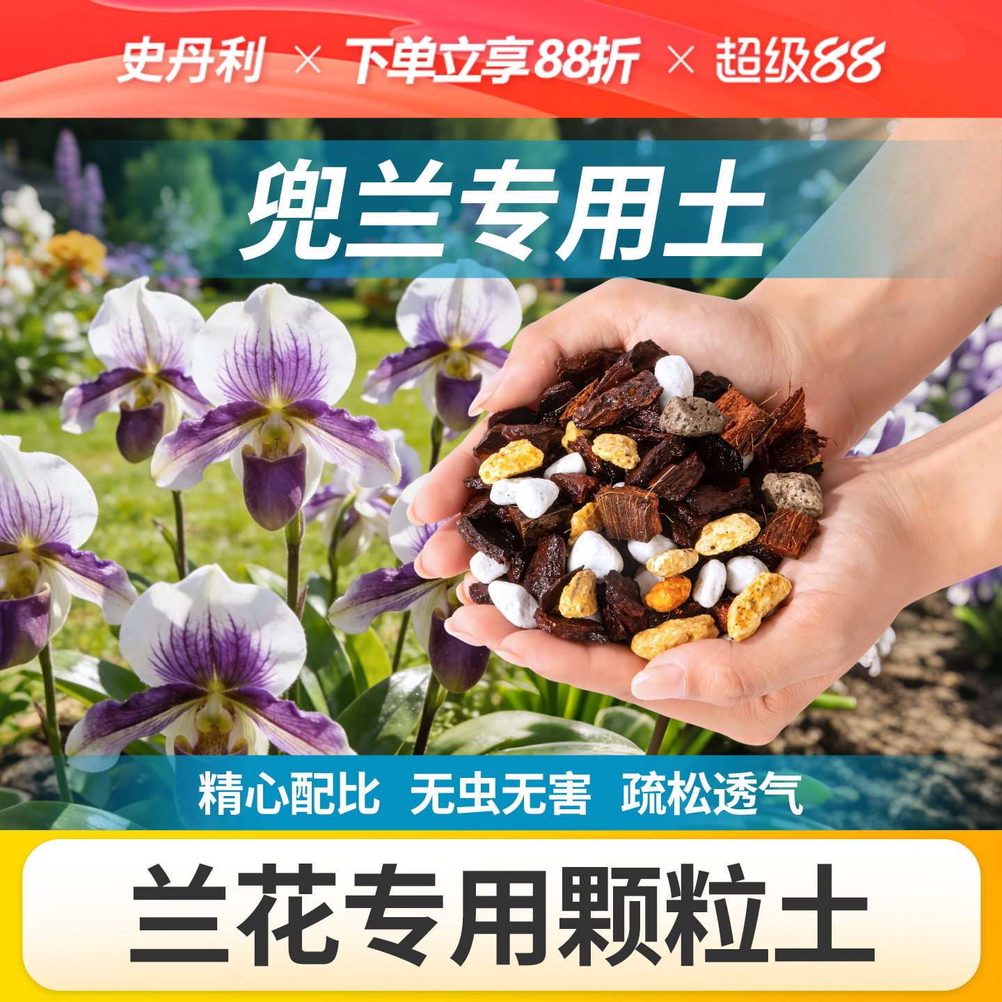 史丹利兜兰专用土拖鞋兰透气养根图片