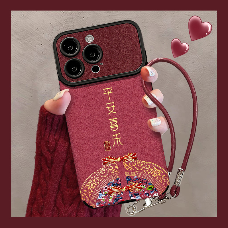 平安喜乐国风适用vivox200手机壳x100新款x90创意vivox70女款vivos30/19新年s16/pro防摔y300大视窗s15翻毛皮