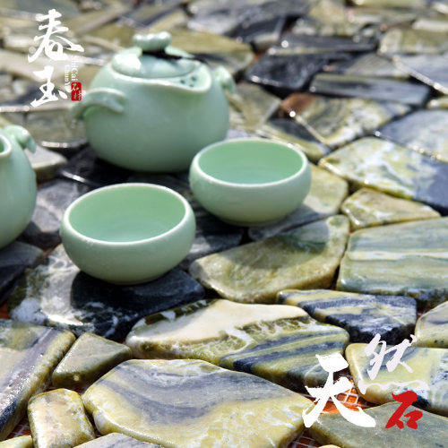 翠玉鹅卵石马赛克天然玉石卫生间地砖别墅户外庭院鱼池花园围墙砖