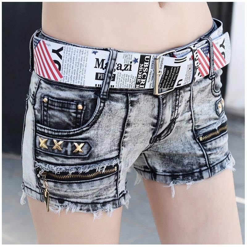 Low-waisted Hot pants 2018 Self cultivation Nail bead new pattern Korean Edition Frazzle Hot pants shorts Show thin cowboyin the Women's clothing/Boutique , Jeans  category - from Buy2taobao.com to provide professional Taobao agent buy service