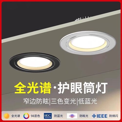 客厅嵌入式牛眼筒灯全光谱护眼