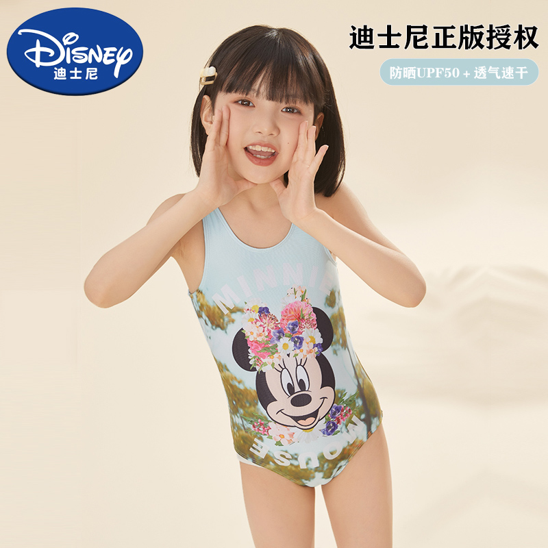迪士尼儿童泳衣女童米奇走秀泳装