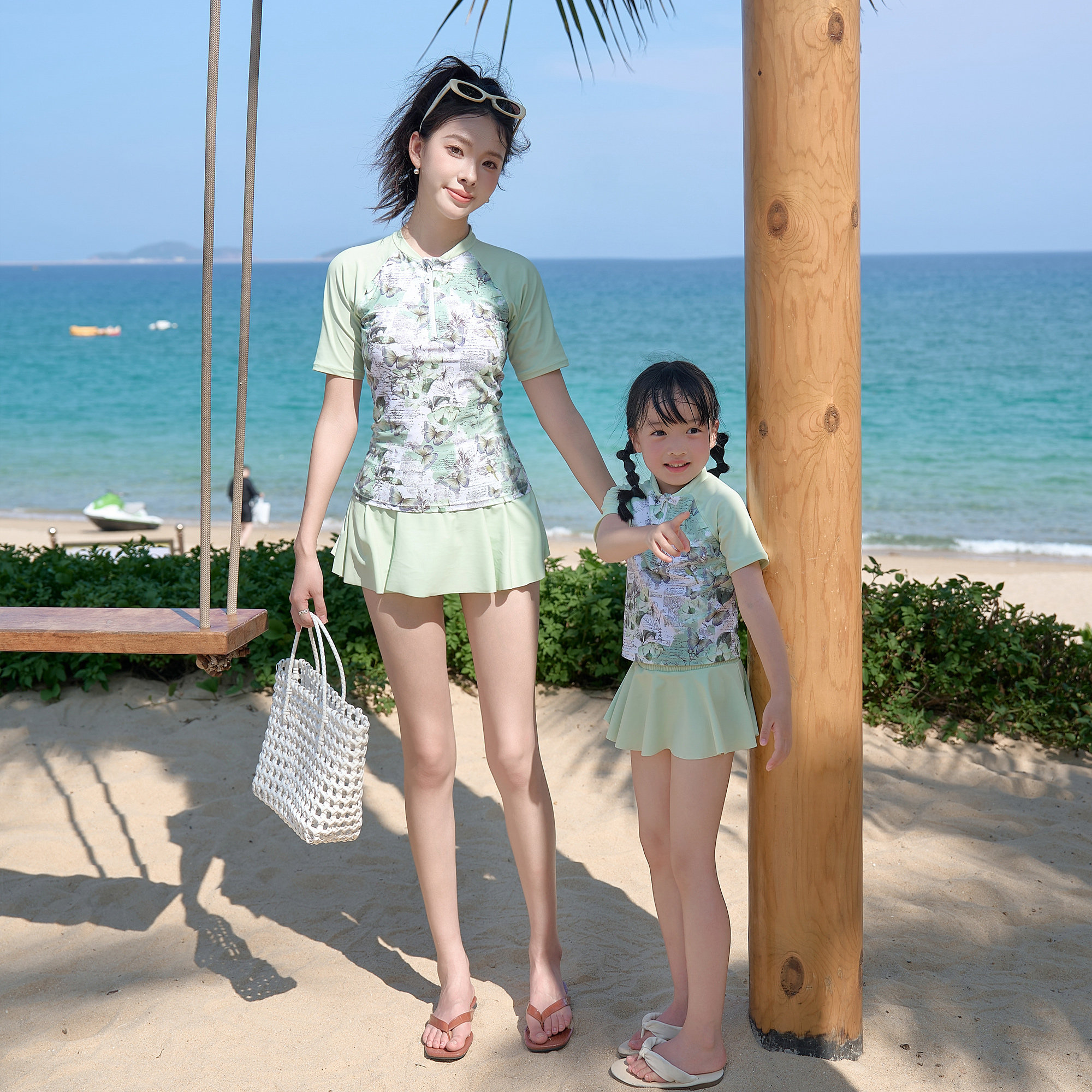 亲子泳衣母女分体高级感温泉度假