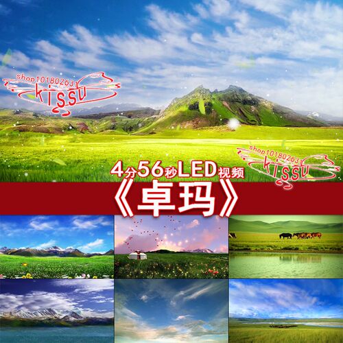 卓玛西藏少数民族格桑花雪山草原年会晚会led大屏幕背景视频素材