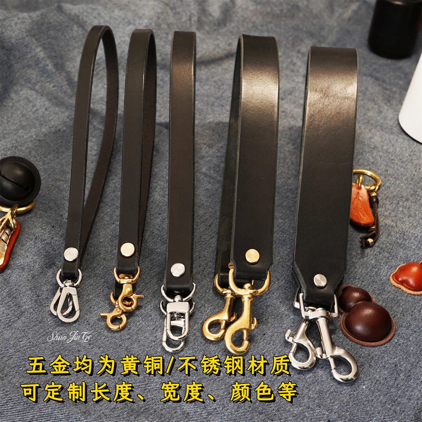 牛皮厚包带纯手工定制意大利植鞣革斜跨手拎腋下背带肩带通用配件