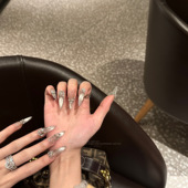 Meil 氛围感猫眼美甲清冷风穿戴甲 31加长尖圆 Nail 银河来信