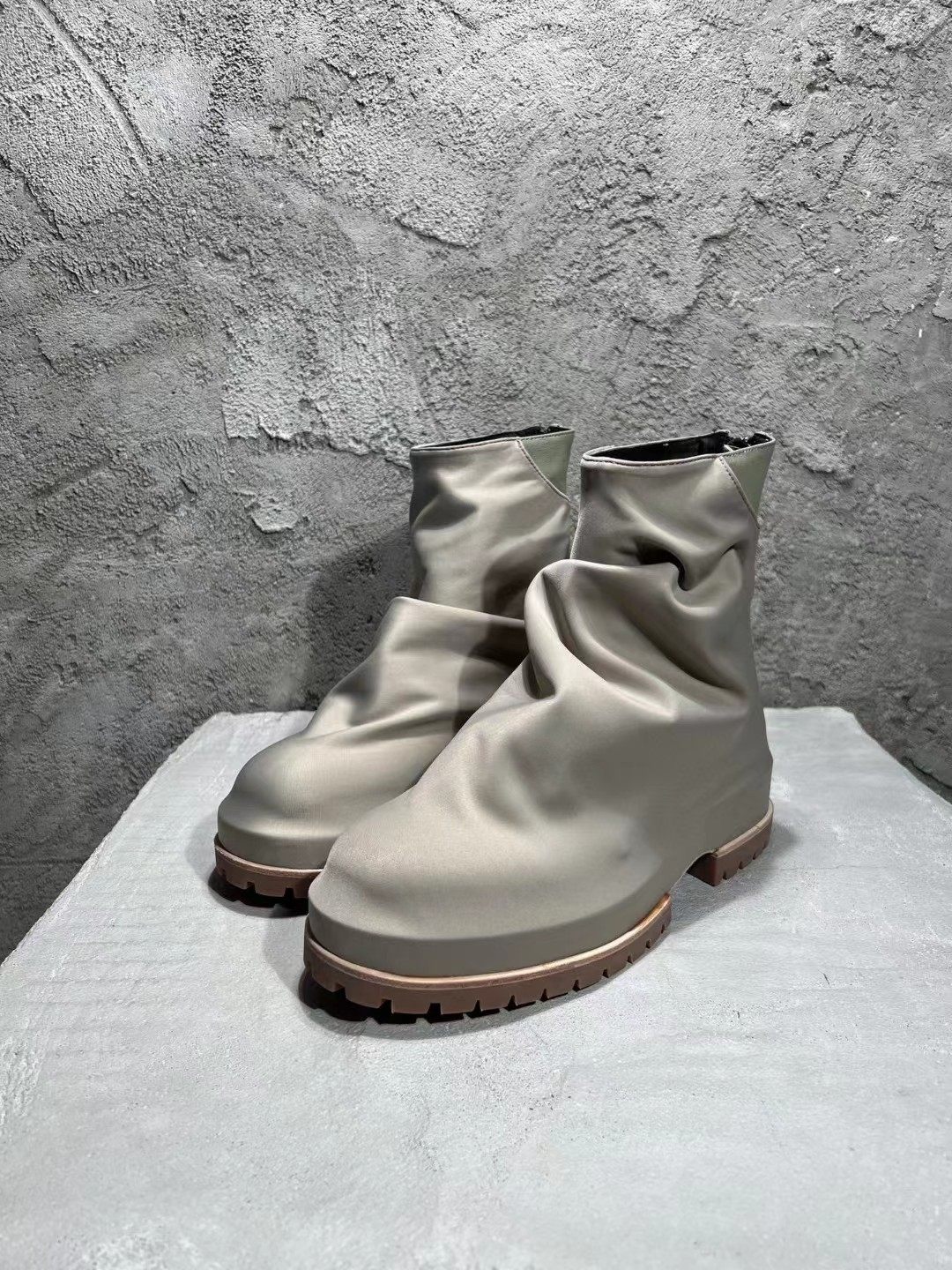 2022SS AUTUMN AND WINTER MODELS 424 HIGH STREET SHEEPSKIN HIGH-TOP CASUAL LEATHER BOOTS COMBINATION SOLE TPU SOLE