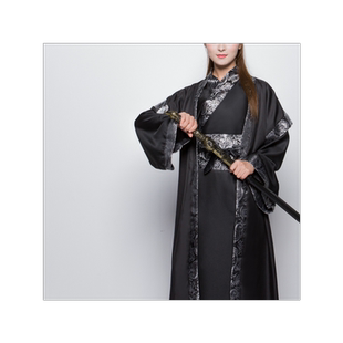 2022新款侠客大侠展昭直裾大氅半壁深衣汉服男唐装 古装书生男