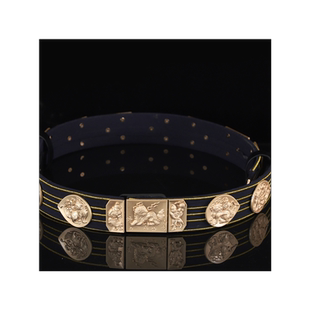 仿明代 狮蛮带  革带狮蛮纹琥珀带板武官腰饰汉服腰带配饰 现货