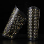 古风护腕束袖 明制汉服山文锦衣卫飞鱼服男武侠配饰山纹甲皮革护臂