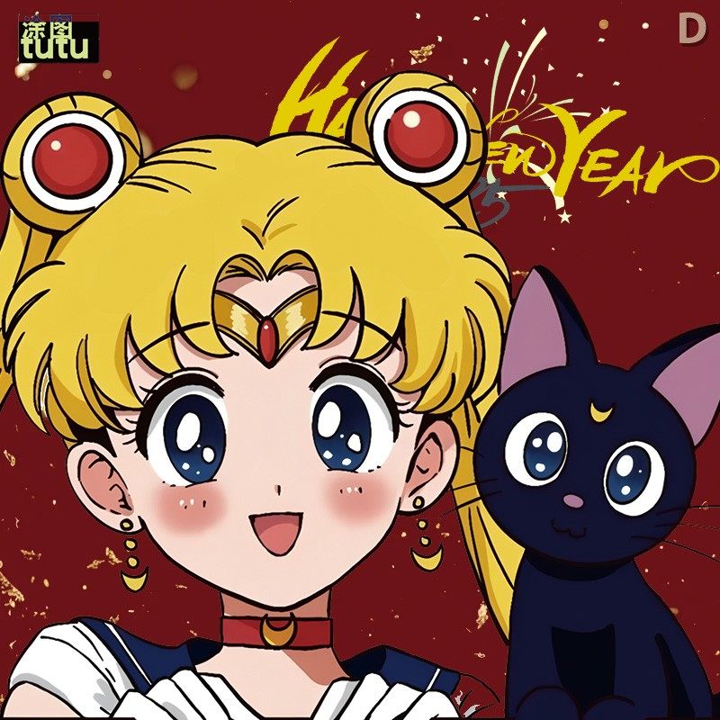 美少女战士黑猫卡通动漫二次元汽车摩托油箱盖玻璃贴纸