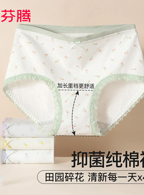 芬腾内裤女10A抑菌纯棉裆夏季新款翠花蕾丝透少女小清新三角裤头