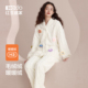 法兰绒家居服套装 红豆暖暖绒睡衣女士冬季 珊瑚绒加厚甜美开衫 26年
