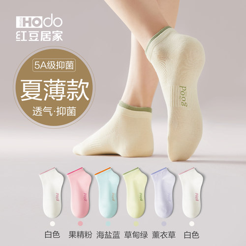 红豆居家女士夏季短袜