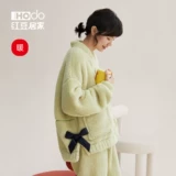 Коралловая бархатная пижама, зимний фланелевый удерживающий тепло комплект, предпродажа, увеличенная толщина