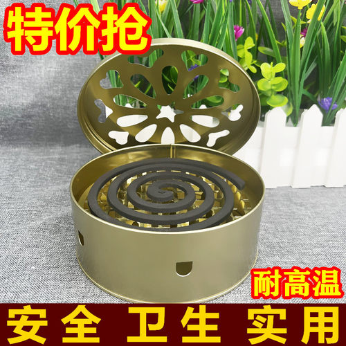 防火带盖提手佛香铁艺接灰盘