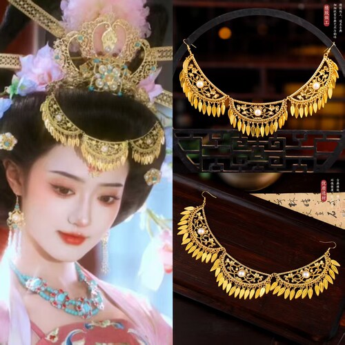 古风汉服珍珠流苏额链
