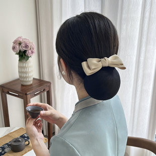 头花2026年新款女职业发网护士银行盘头发头饰发饰工作网兜高级感