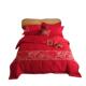 床色红全棉四件套结1婚床上YM1004用品婚房布置.8米双人被套