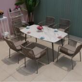 北欧桌户外天FK485咖啡厅绳椅阳台小茶几台西套装 餐厅拉绳椅户外