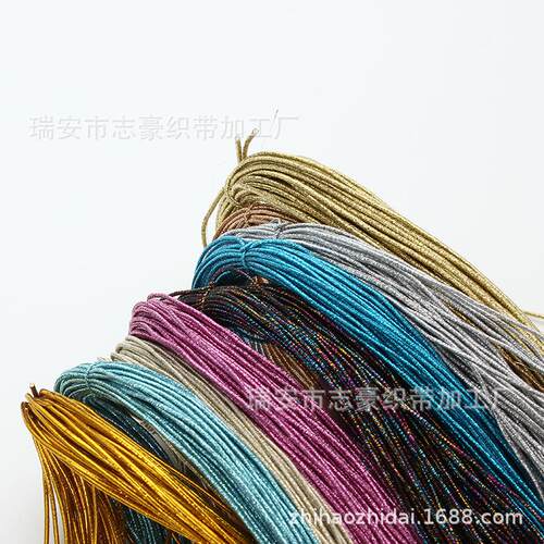 1MM乳彩葱力绳弹彩1-00色吊牌松紧线胶服吊牌金银装线绣花线