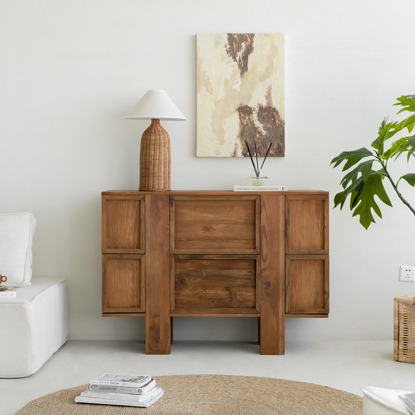 复古实木斗柜原木风餐边柜