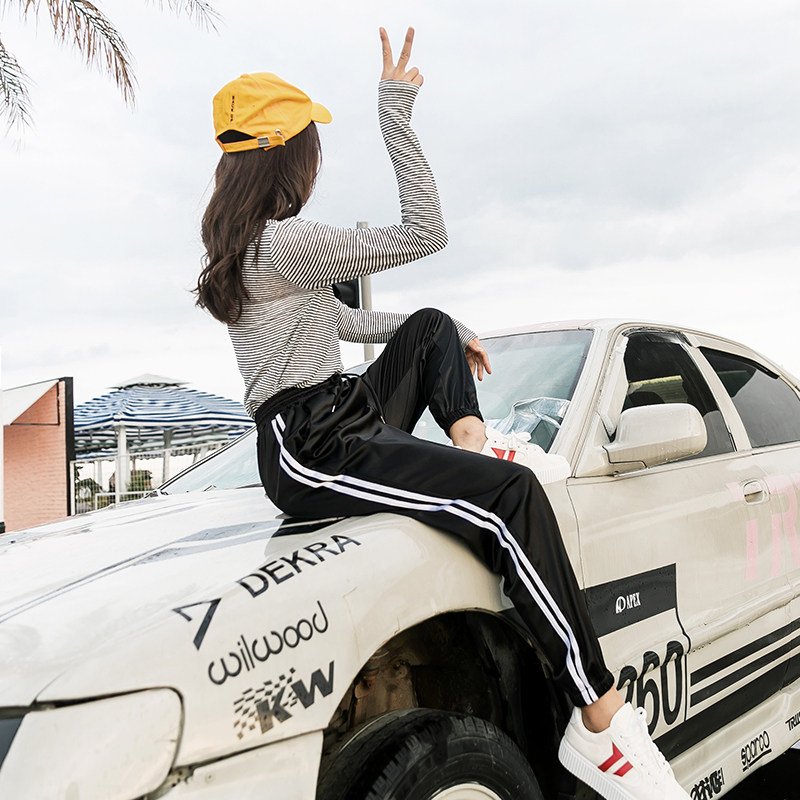 运动裤女夏薄款宽松hiphop裤子ins超火的新款原宿怪味休闲哈伦裤