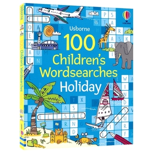 Usborne 100 Children's Wordsearches Holiday Usborne 假日100找词游戏 益智活动 大脑训练 儿童英语单词学习 英文原版进口图书