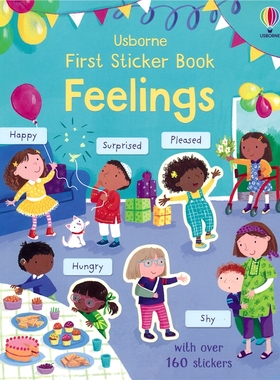 Usborne First Sticker Book Feelings 尤斯伯恩 儿童贴纸活动书 认识情绪 英语单词 课外读物 3-6岁 英文原版进口图书
