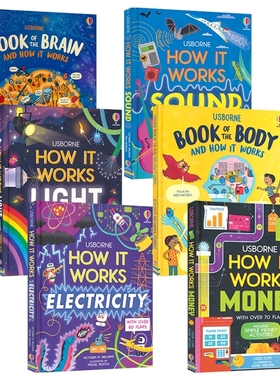 Usborne How It Works Money Sound Light Electricity 尤斯伯恩 金钱 声音 光 电子 少儿科普读物 纸板翻翻页 英文原版图书