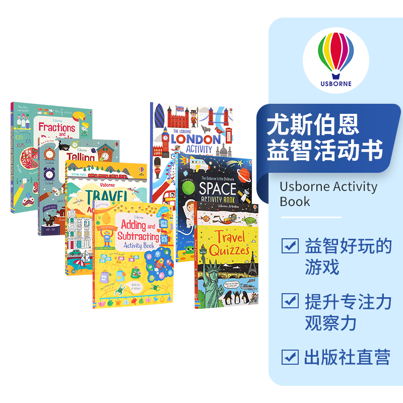 Usborne Activity Book Telling the Time  Space  Travel 尤斯伯恩 益智活动书 时间概念 数学基础 幼儿英语启蒙 英文原版 书籍/杂志/报纸 儿童读物原版书 原图主图