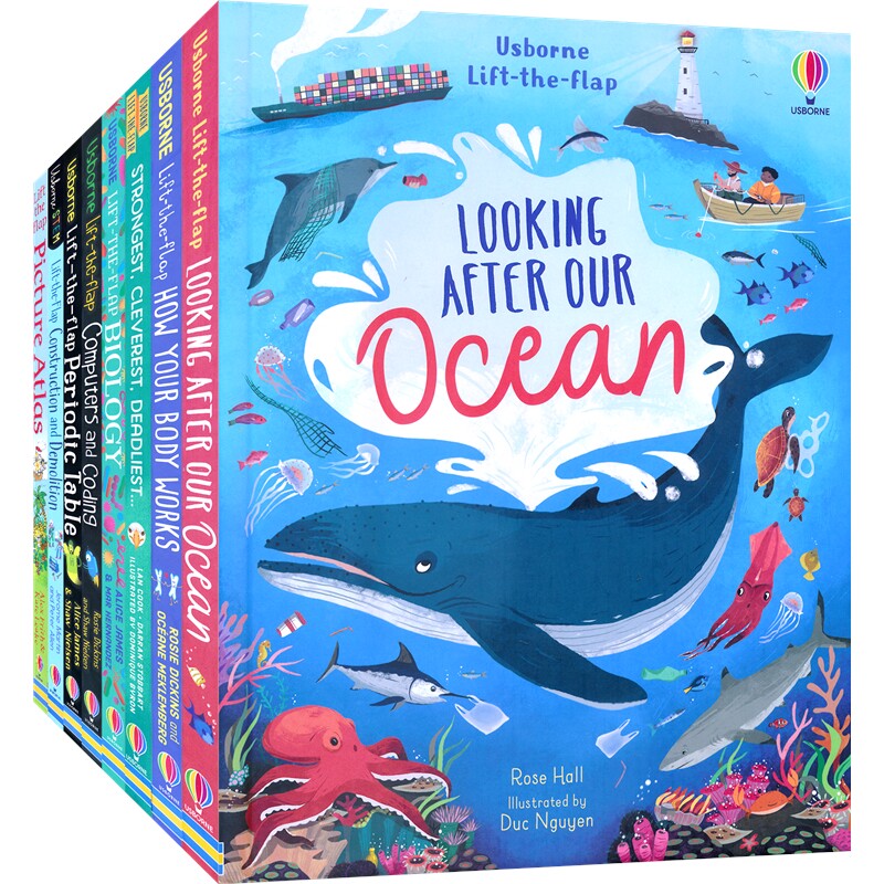 Usborne Lift-the-flap 尤斯伯恩 科普翻翻书 生物 电脑编程 科学 海洋 身体 地理 工程建筑 STEM少儿百科书 英文原版进口